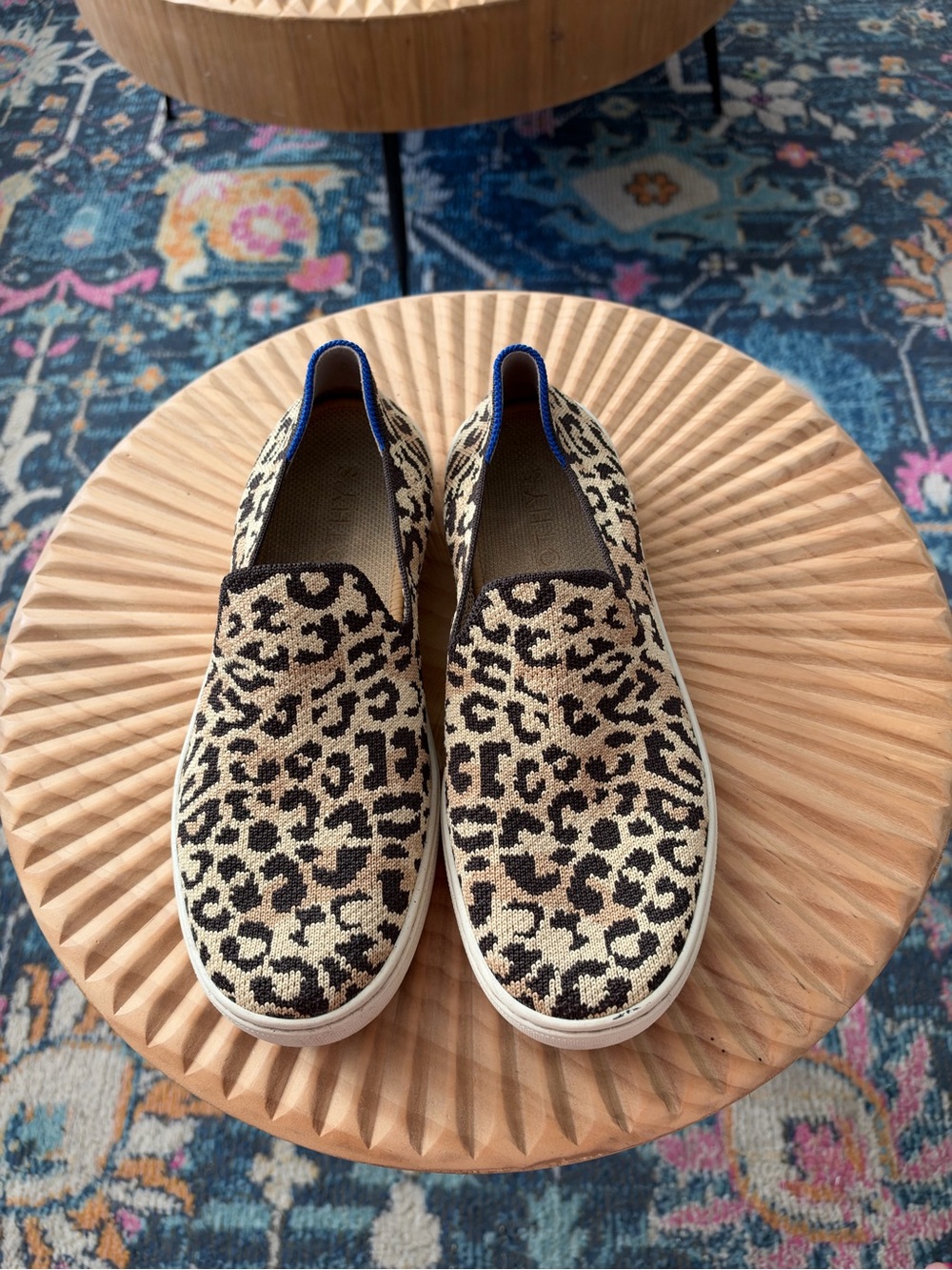 Rothy's The Original Slip On Sneaker Camo Cat Size 7.5 Leopard Print